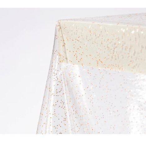 TOVAGLIATO NATALE PVC """CRYSTAL GLITTER ORO""" H140CM 30MT DIS 004