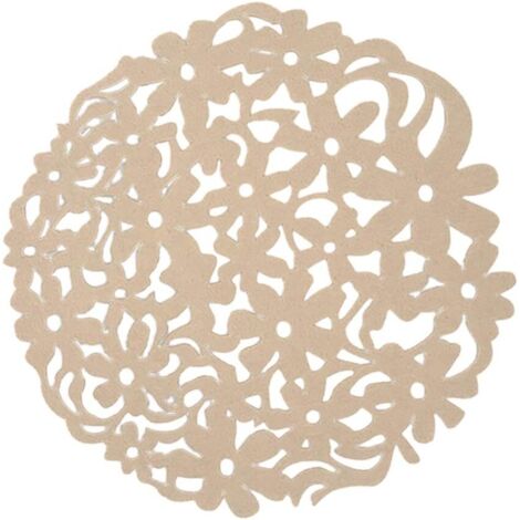 Tovaglietta in feltro antiscivolo, sottobicchieri resistenti al calore, decorazione da tavolo, protezione beige