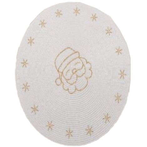 Tovaglietta in PP decorata tonda Ø 38 cm per decorazioni natalizie -Babbo