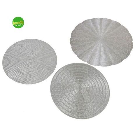 Tovaglietta natalizia general trade Ø38cm pvc silver assortita