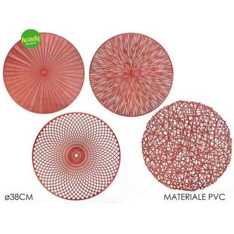 Tovaglietta natalizia Handy rosso Ø38 cm (1pz)