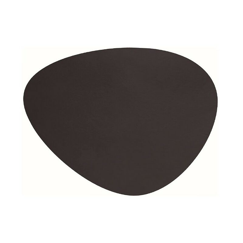 Image of Tovaglietta ovale in pelle antracite [45 x 35 cm]