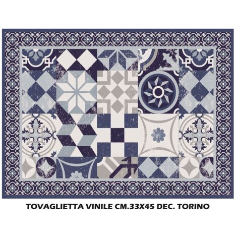 TOVAGLIETTA VINILE WMD PIAZZATO TORINO 33 X 45 CM MULTICOLORE