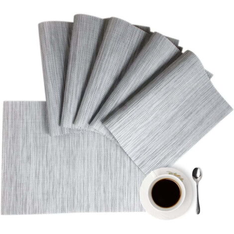 Tovagliette all'americana Tovagliette all'americana per tavolo da pranzo Grigio Set di 6 tovagliette moderne per esterni Lavabili Facili da pulire per tavolo da cucina Decorazioni per interni per il R