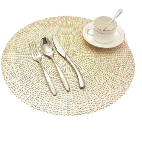 Tovagliette americane per colazione sottopiatto lavabile tondo 41 cm -Argento