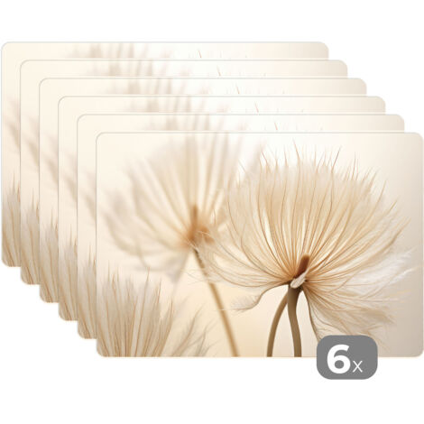 TOVAGLIETTE AMERICANE Set di 6 Fiori - Beige - Natura 45x30 cm
