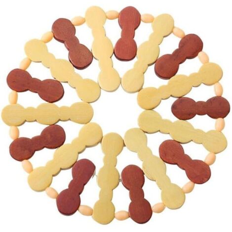 Tovagliette, sottopentola, ciotole di bambù, sottopentola, sottopentola resistenti al calore, tovagliette di bambù, set da 3. Rotondo