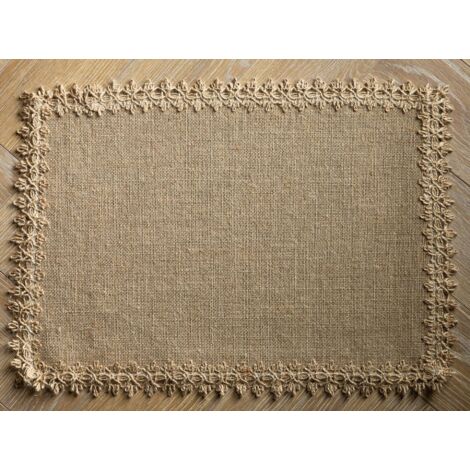 Tovagliette, tovagliette vintage in stile rustico con pompon, tovagliette rettangolari, tovagliette rettangolari termoisolanti, set di 4 tovagliette, tovagliette rustiche, resistenti al calore, tovagl