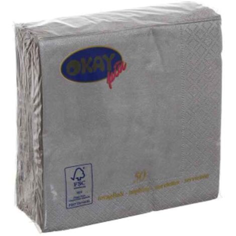 Tovaglioli argentati da cocktail 25x25 cm argento 250 pezzi (5 confezioni da 50 pz)