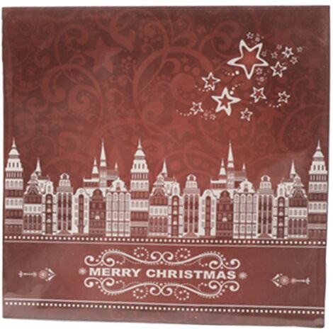 Tovaglioli natalizi "Tartan" 33 x 33 cm decorazione per tavola di Natale, confezione da 20 tovaglioli