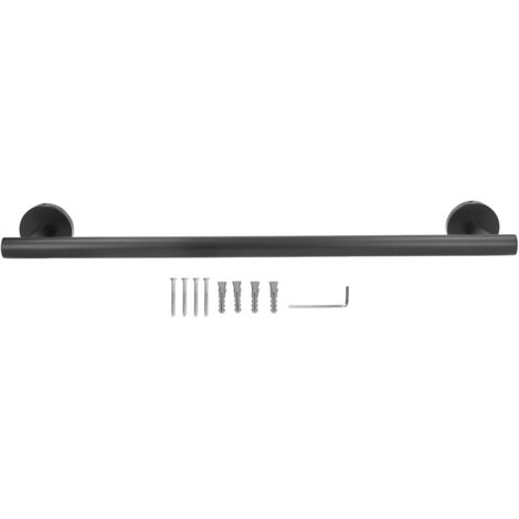 Towel Bar 304 Stainless Steel 45cm Matte Black Nail Free Punch Single Rod Towel Rack Hardware Pendant