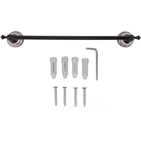 Towel Bar European Style Single Rod Hanging Bath Towel Holder Copper Towel Rack for Bathroom Toilets Dark Bronze
