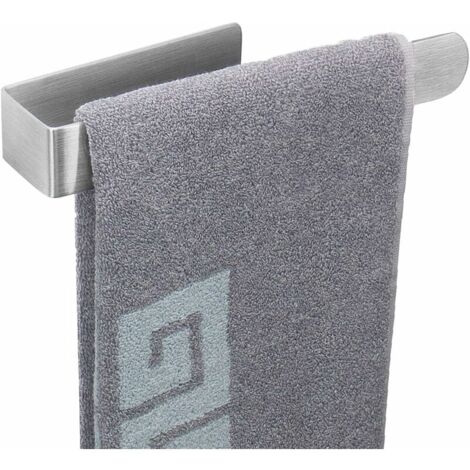 Towel Bar / Towel Ring Strong Hold Self Adhesive Towel Bar, Stainless Steel Thickened Towel Bar - Sticky Towel Bar, Contemporary Style, NO Drilling (Brushed Nickel)