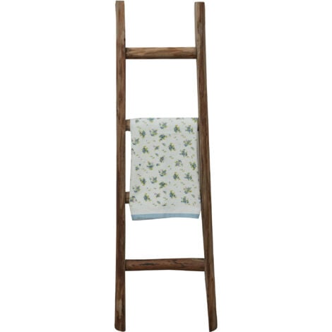BISCOTTINI Towel Hanger Wooden Ladder Storage Towel Ladder Floor Standing Bathroom Ladder Modern Ladder Decorative Wall Ladder