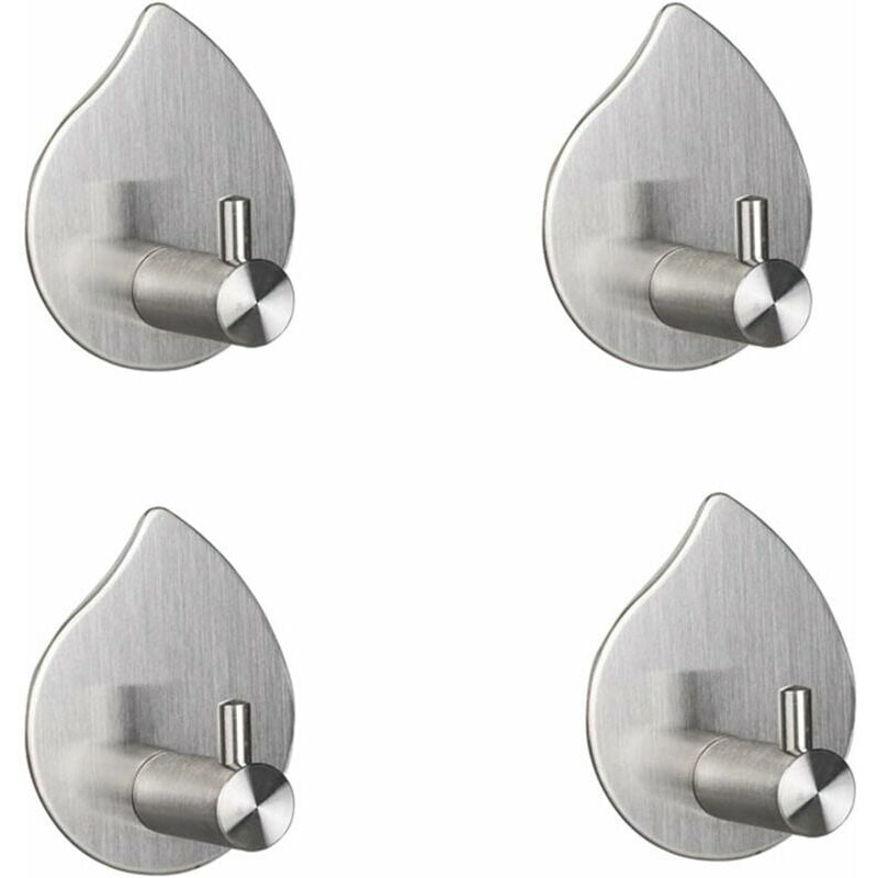 Towel Hook Self Adhesive Bathrobe Hook Towel Hook Stainless Steel Bathrobe for Kitchen Bathroom Living Room Hanging Towels Clothes & Toiletries