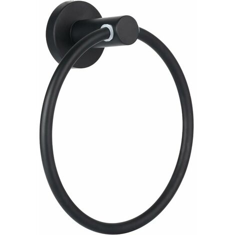 Towel Rack, Black co.ukosted Towel Ring Wall Mounted Round Stainless Steel Towel Ring Holder for Bathroom, Kitchen