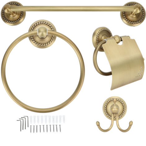 Towel Rack Copper Retro Style Storage Shelf Bath Towel Rack Home Decoration for Bathroom