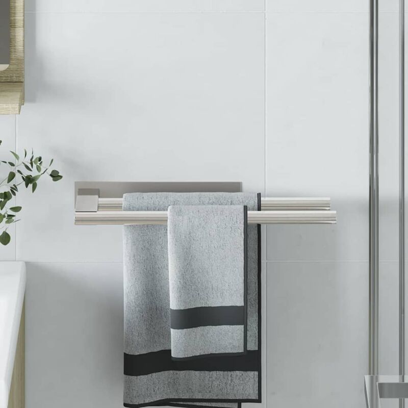 Towel Rack Silver 40 X 9 X 4 Cm Stainless Steel Vidaxl