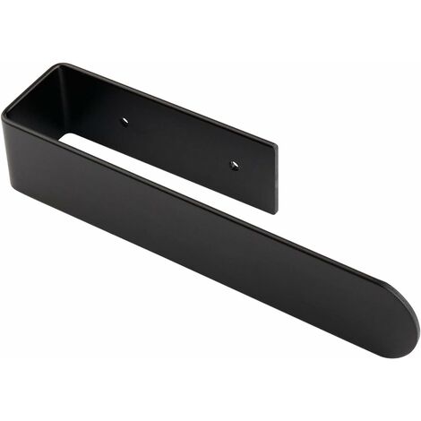 Towel Rail Holder, Bathroom Hand Towel Rack Self-Adhesive/Bath Towel Rack, Small Stainless Steel Towel Hanger for Kitchen& Over door - Black