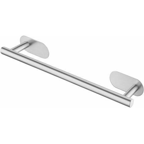 Towel Rail Self Adhesive Stick on Wall Towel Bar Bathroom Towel Holder  Towel Hanger SUS 304 Stainless Steel Brushed Finish NO Drill, Brushed 40 cm