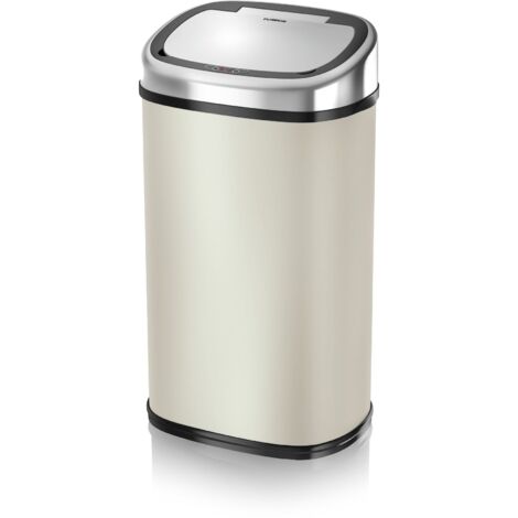 Tower 58L Cream & Chrome Sensor Bin