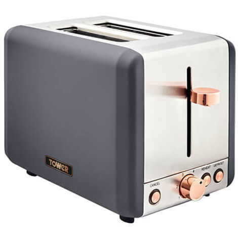 Tower Cavaletto Toaster 2 Slice Grey