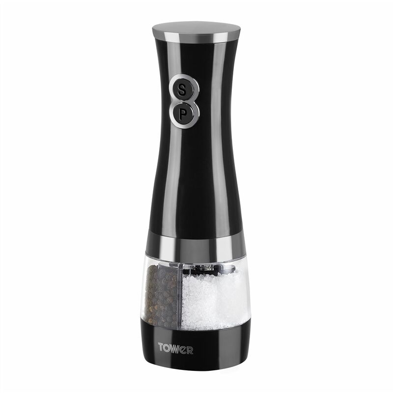 Tower T847004B Electric Duo Salt and Pepper Mill, Black