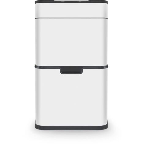 Tower Ozone Recycling Sensor Bin, 50L, Complete Recycling System, Hands Free Opening, Carbon Filter, White T938021WHT