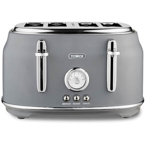 Tower Renaissance 4 Slice Toaster Grey