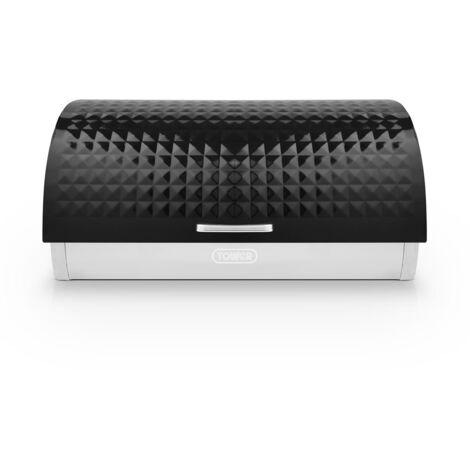 Tower Solitaire Bread Bin, Stainless Steel, Black T826206BLK
