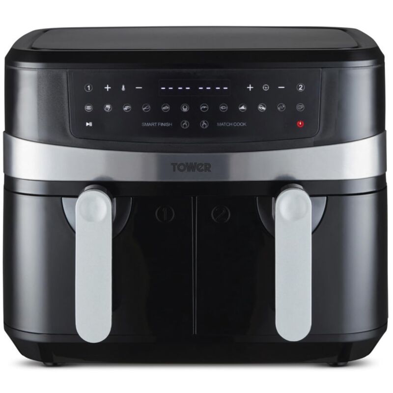 Image of T17088 Friggitrice ad Aria Doppio Cestello Vortx da 9 Litri con Funzione Smart Finish, Friggitrice ad Aria, Air Fryer, Friggitrice Aria da 2600W,