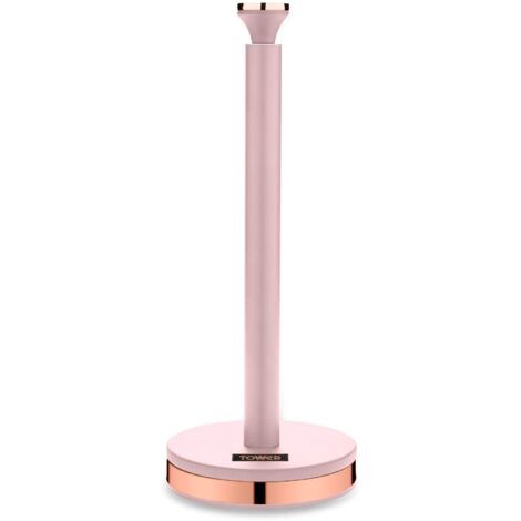 Tower T826133PNK Cavaletto Portarotolo da cucina Porta asciugamani con sottotetto morbido, Marshmallow rosa e oro rosa