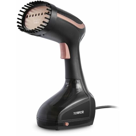 Tower Vertical Handheld Clothes Garment Steamer, Portable/Travel, 5 Minutes Continuous Steam, 200 ml Water Tank, Black and Rose Gold, 1000 W