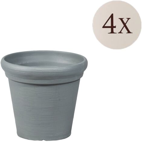Townley Deko, 4er Vase-Set, Strukturfarbe Made in Italy, Strukturmaterial in Grau
