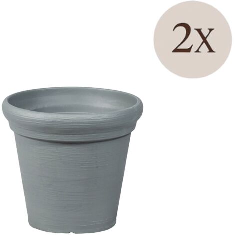 Townley Dekoartikel, Set: 2 Vasen, Graue Strukturfarbe, Made in Italy, Strukturematerial: in