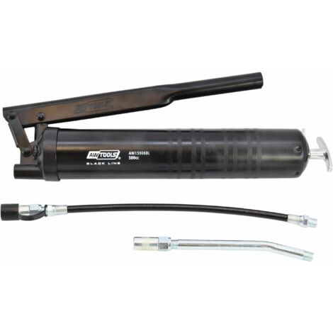 Towotnica manual AWTOOLS 500cc Black Line, ideal para trabajos de lubricación, diseño ergonómico, fácil de usar, capacidad de 500cc, compatible con cartuchos.
