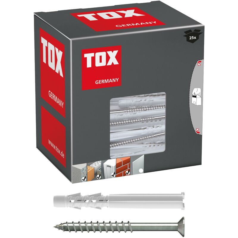 TOX - Allzweck-Rahmendübel Tetrafix xl 8x80 mm + Schraube