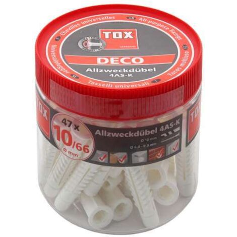 TOX Allzweck-Schuppendübel 4 AS-K Ø 10mm 66mm lang 47 Stück Dübel in Runddose 016260081