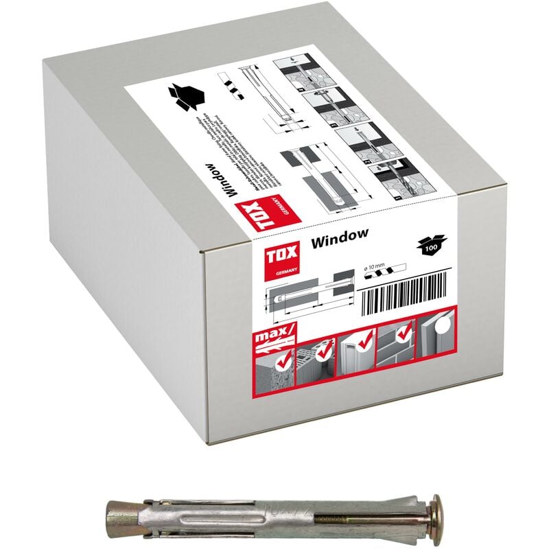 Cheville métal pour cadre Window 10x112 mm