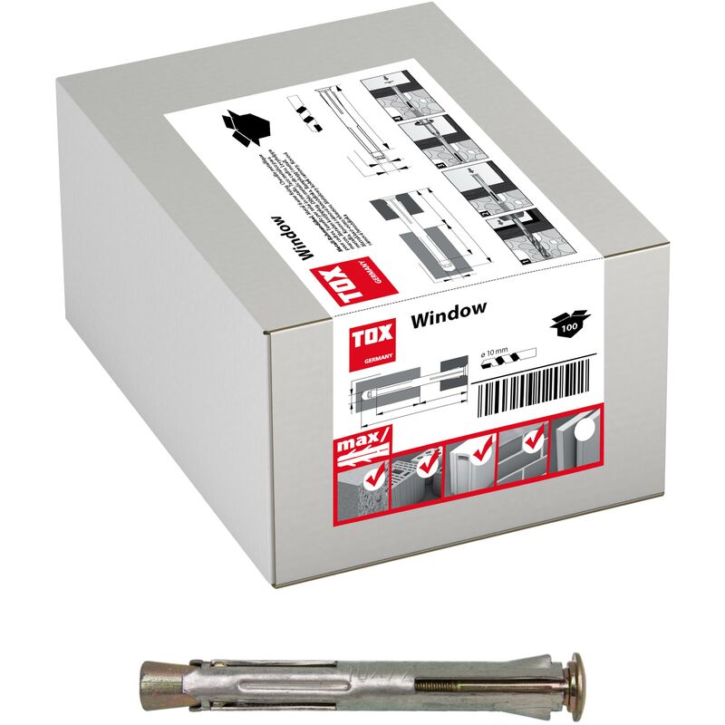 Cheville métal pour cadre Window 10x92 mm