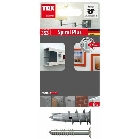 Tox Cheville pour plaque de plâtre Spiral Plus 37-4 + vis - 4 pièces - 68701041