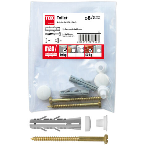 TOX Fixation WC sur pied blanc 50 pièces