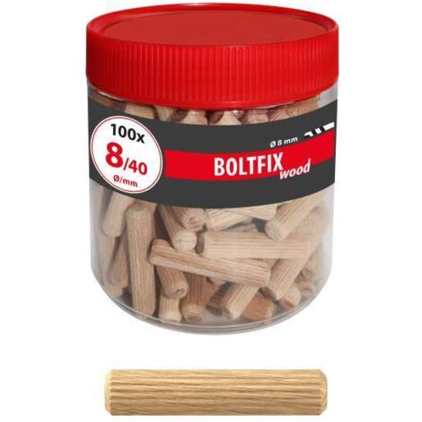 TOX Holzdübel Boltfix wood 8x40 mm, Riffeldübel aus massiver Buche 100 St., 015200141