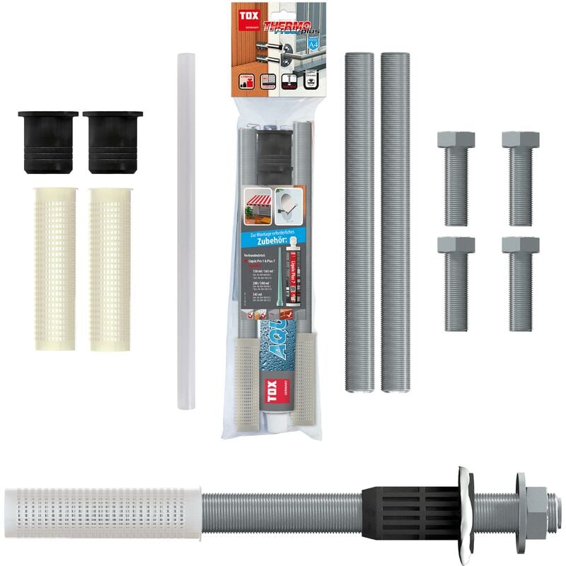 Système de montage charges lourdes Thermo Proof Plus M16x300 mm ig M10 & M12 / avec entretoises: 220 mm