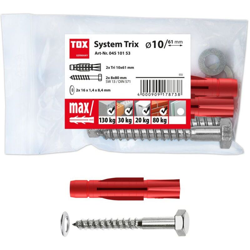 Image of Kit di montaggio sistema Trix - 2 pezzi - 04510153 - TOX