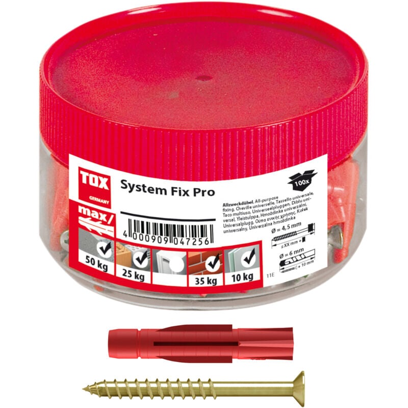 TOX Parkett- & Regalschienenbefestigung System Fix Pro 5x31 mm 100 Stk