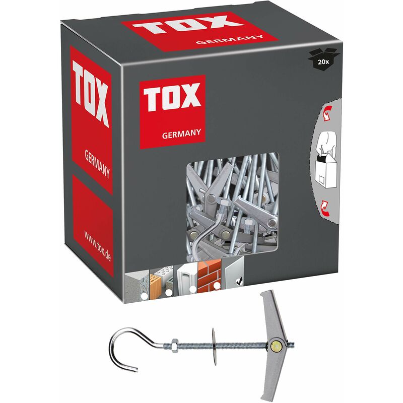 Image of TOX - Tassello a gancio ribaltabile a molla Pirat Eddi-S M4 scatola piccola, 20 pz, 024100171