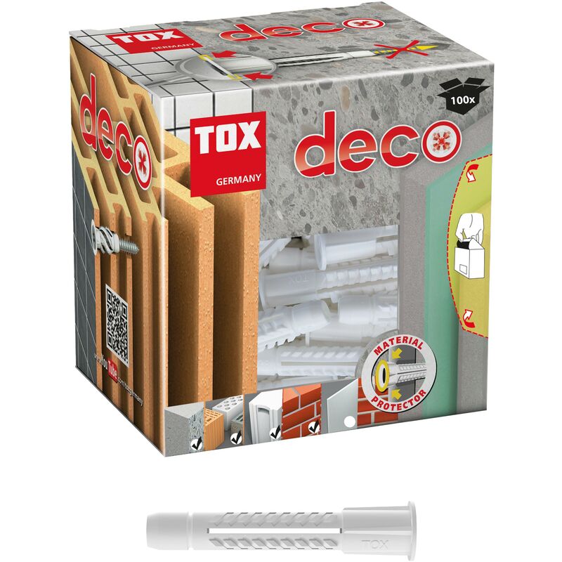 Image of TOX - 016100011 - Scatola da 100 tasselli universali 4AS-K deco 5 x 25 mm