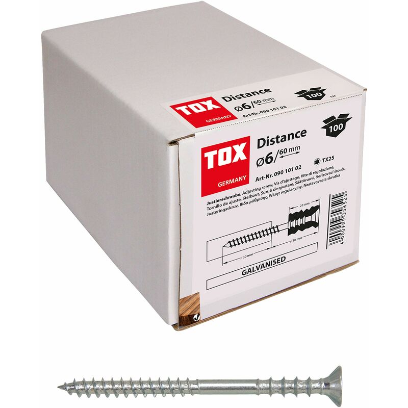 Image of TOX 9010102 TOX-09010102-Taco+Torn JS-S Distance 6/60 en caja, 6x60 mm