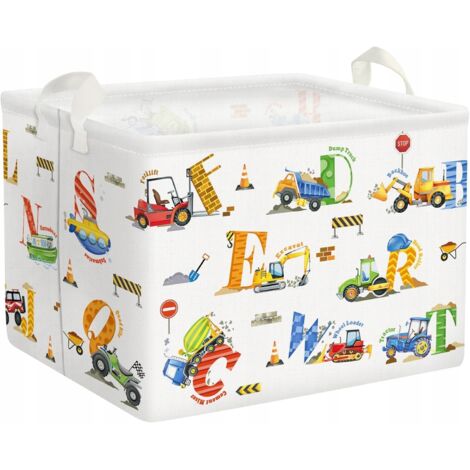 TOY BASKET Kinderbehälter 36L faltbar mit Alphabet-Motiv 40x30x30